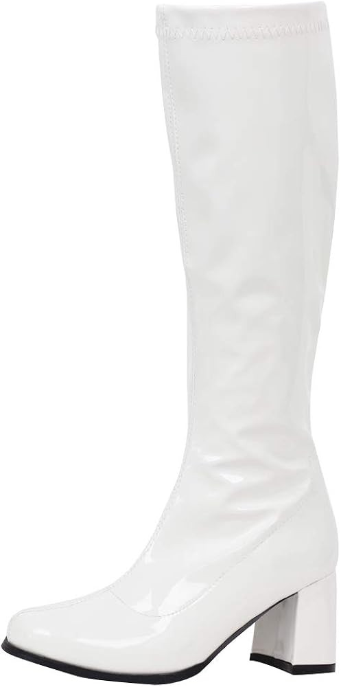 GOGO Boots for Women, Knee High Boots, PU Leather Zip Ladies Party Dance Shoes | Amazon (US)