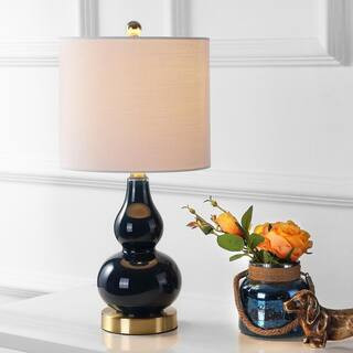JONATHAN Y Anya 20.5 in. Navy Mini Glass Table Lamp JYL1028F - The Home Depot | The Home Depot