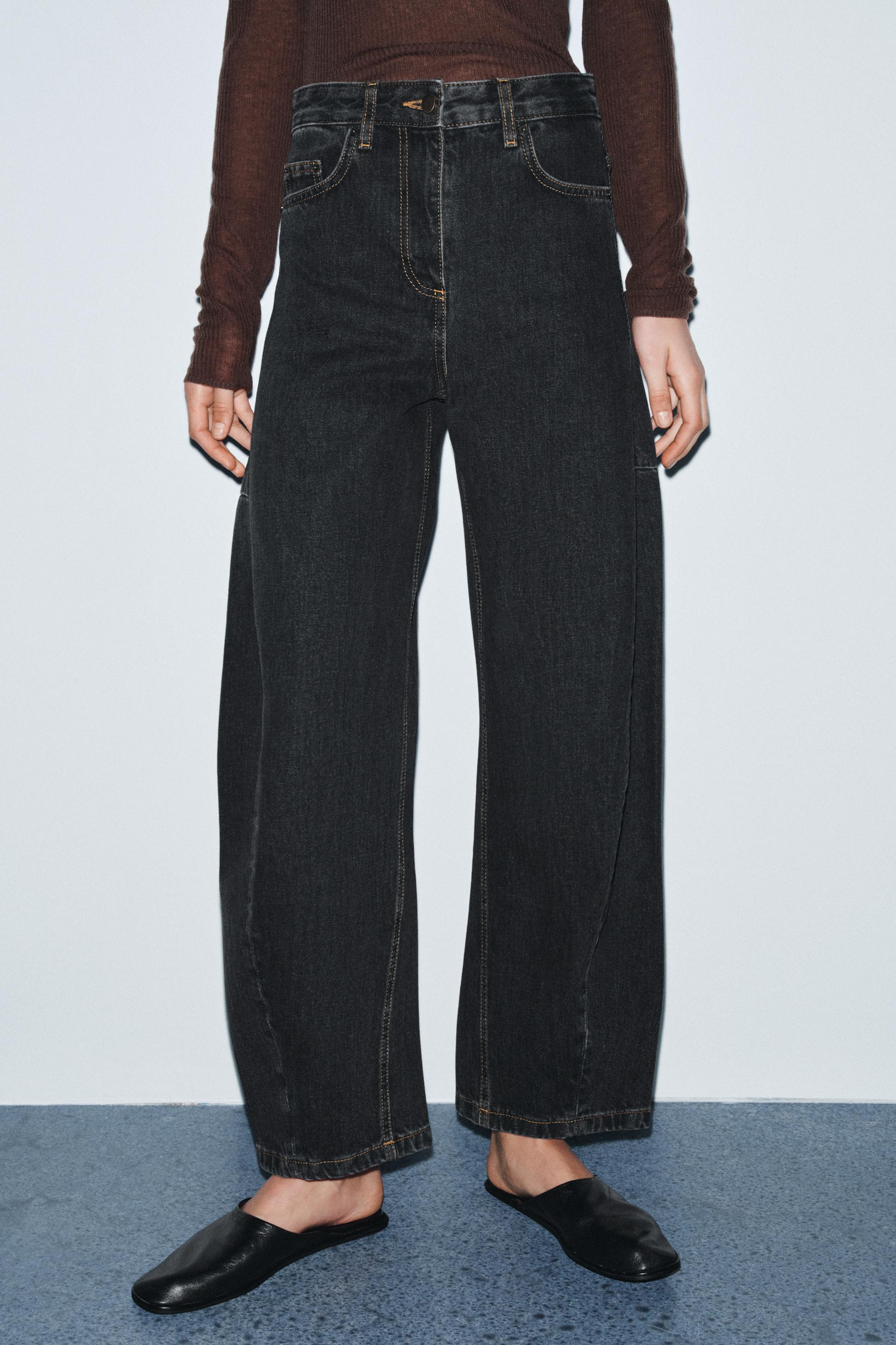 ZW COLLECTION MID-RISE ANKLE BALLOON JEANS | Zara US