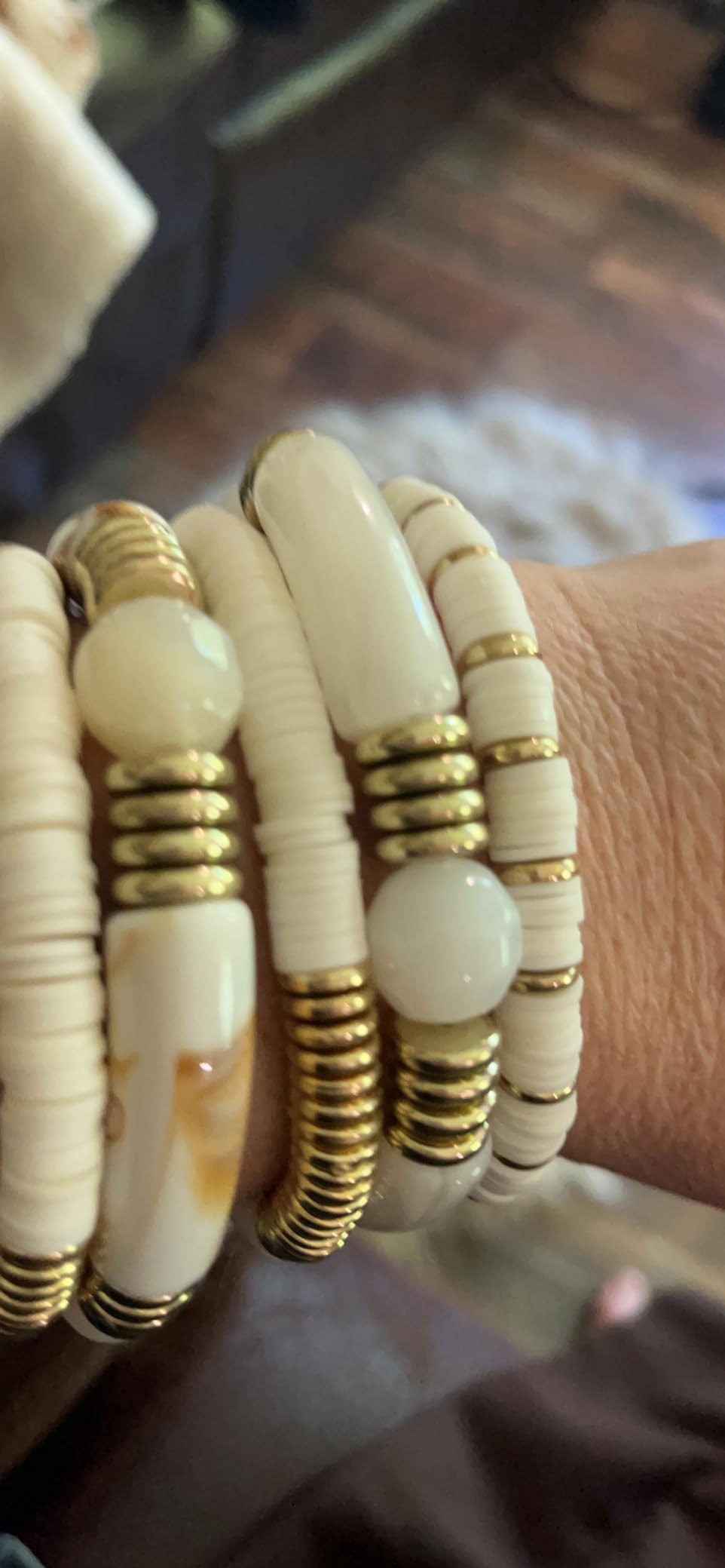 Bamboo Tube Bangles Bracelet Chunky Curved Stacking Clear Acrylic Colorful Beads Stretchable Frie... | Amazon (US)