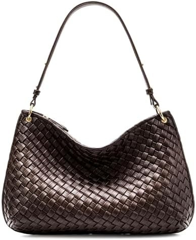 Woven Bag for Women Woven Purse Small Hobo Bag Fashion Shoulder Bag PU Leather Handmade | Amazon (US)