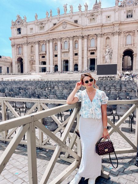 European  spring and summer outfit 

Italy vacation 
Summer top
Linen blend skirt 
White sneakers 

#LTKSeasonal #LTKStyleTip #LTKFindsUnder100