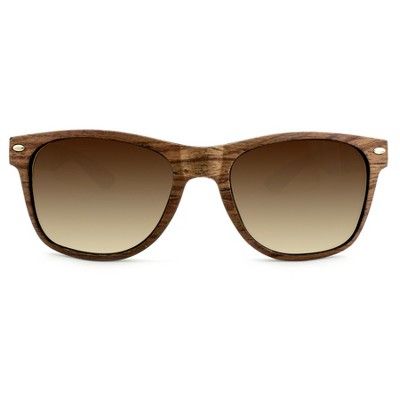Men's Surf Shade Sunglasses with Wooden Textured Frame - Goodfellow & Co™ Brown | Target