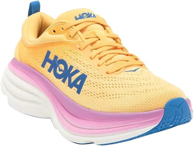 HOKA ONE ONE Bondi 8 Womens Shoes Size 9.5, Color: Impala/Cyclamen | Amazon (US)