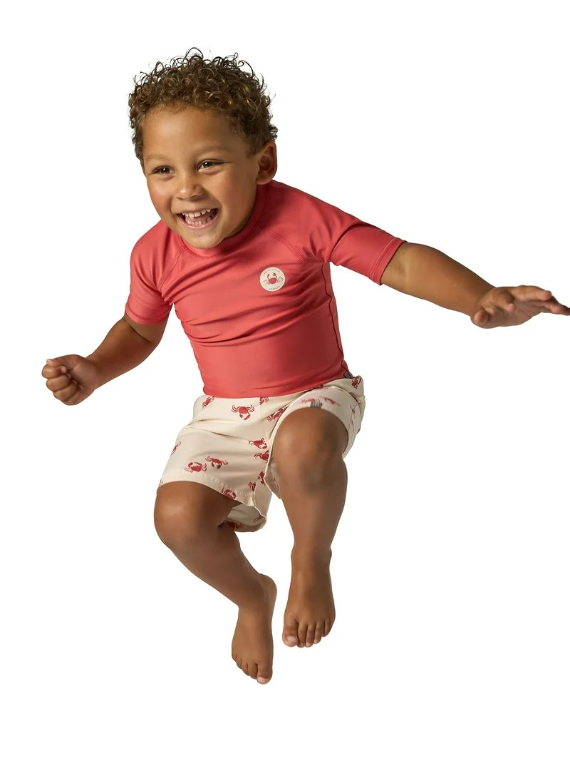 Modern Moments by Gerber Toddler Boy Short Sleeve Rash Guard and Trunk Set, 2-Piece, Sizes 12M - ... | Walmart (US)