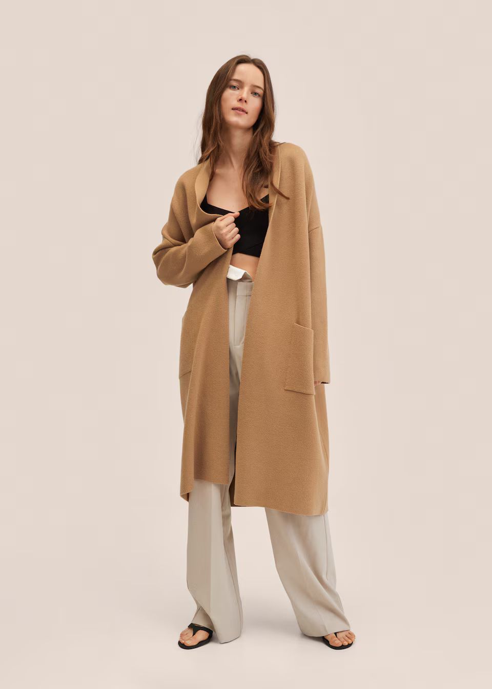 Oversized coat with pockets | MANGO (US)