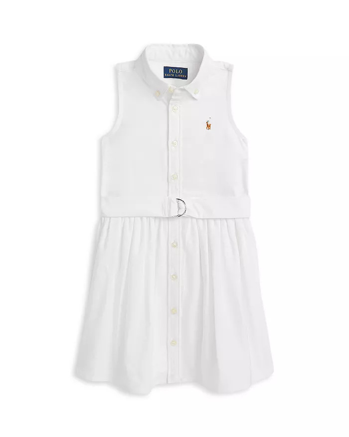 Girls' Belted Cotton Oxford Shirt Dress - Little Kid, Big Kid | Bloomingdale's (US)