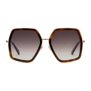 Oversize square-frame metal sunglasses | Gucci (US)