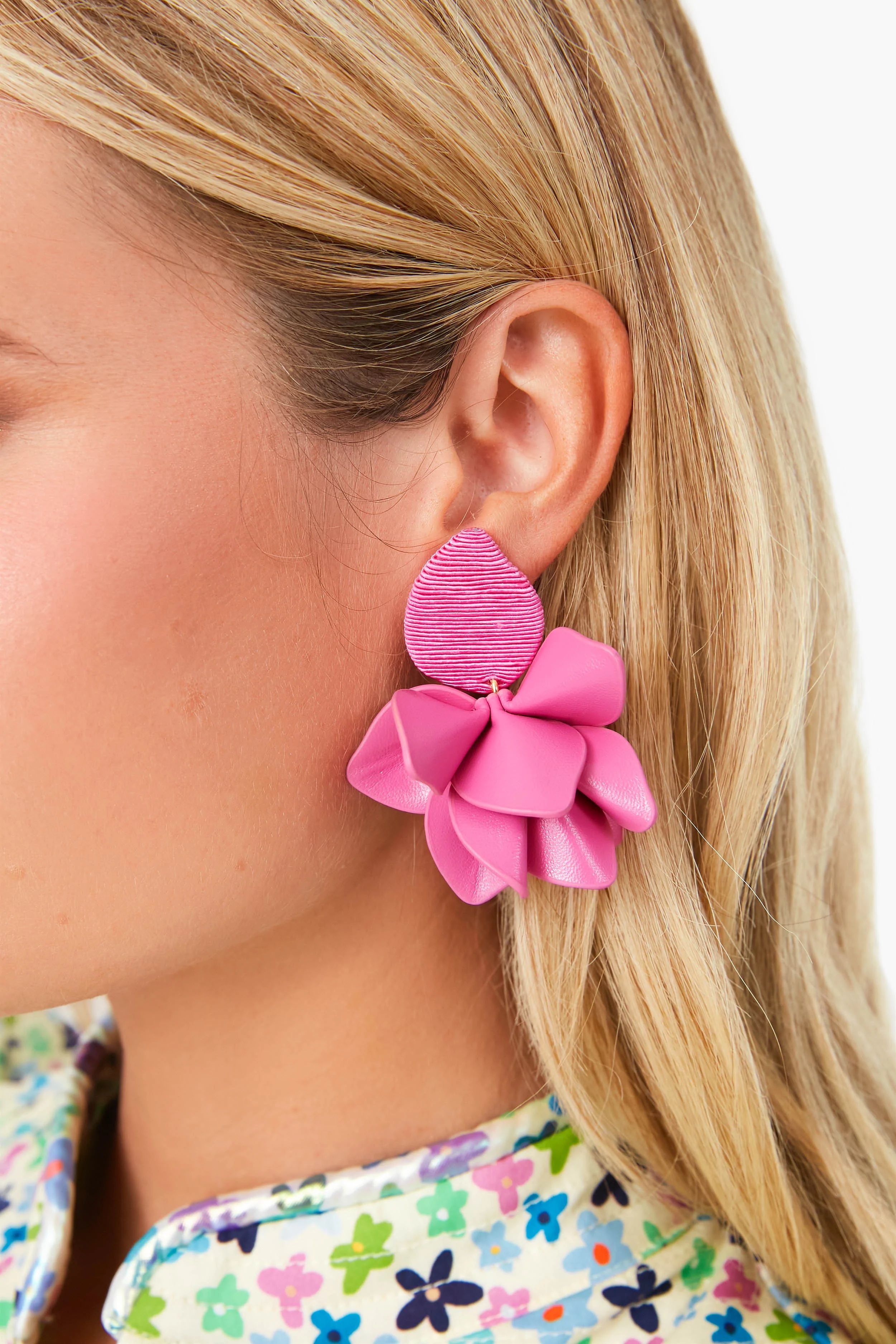 Hot Pink Orchid Earrings | Tuckernuck (US)