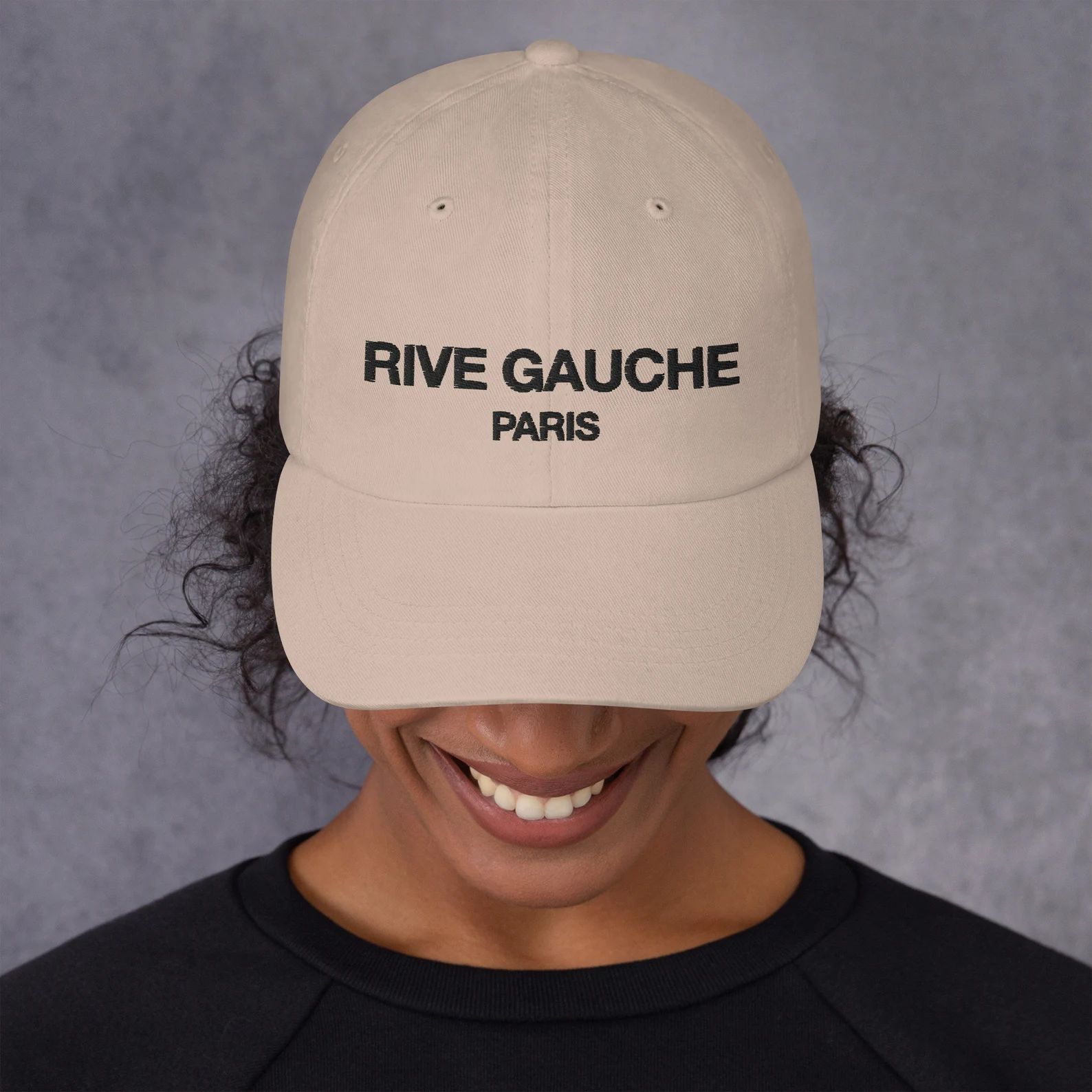 Rive Gauche Paris Black Embroidered Dad Hat Baseball Cap | Etsy | Etsy (US)