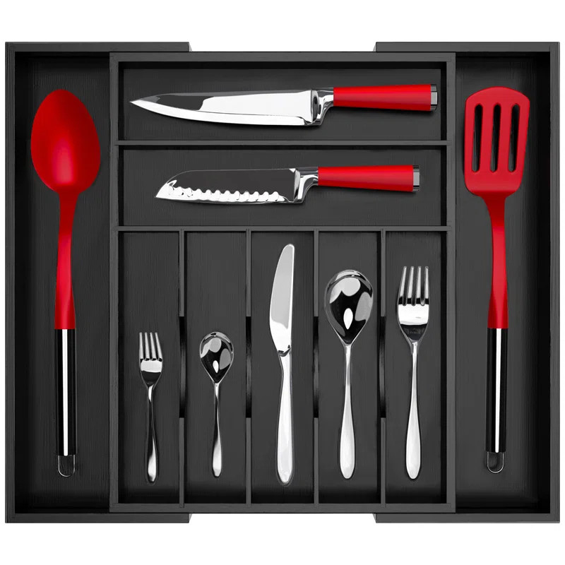 Adjustable Flatware & Kitchen Utensils Drawer Organizer | Wayfair North America