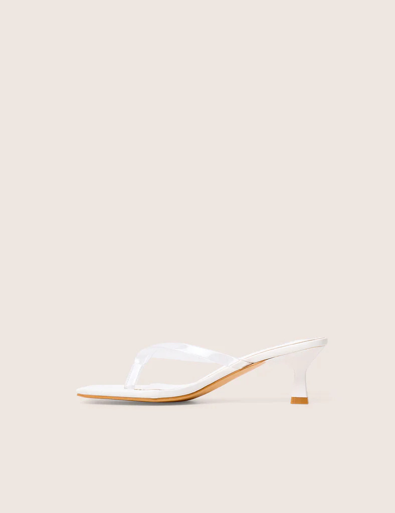 Everlast White Perspex Thong Flip Flop Heels | Public Desire