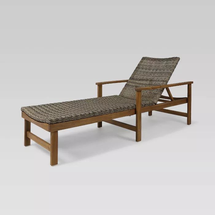 Hampton Acacia Chaise Lounge - Christopher Knight Home | Target