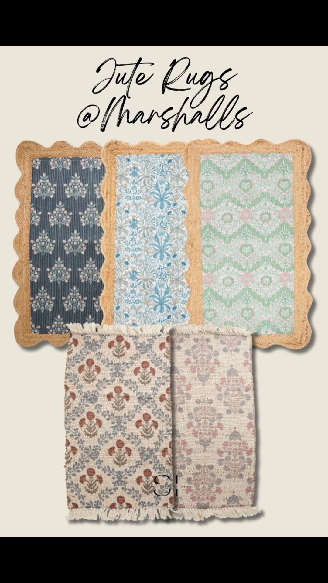 Marshall’s has the cutest jute rugs now. scalloped jute rug, grandmillennial decor, floral area rug, block print rug, cottagecore home, marshalls finds, vintage inspired rug, woven accent rug, botanical floor runner, coastal grandmother style

#LTKHome