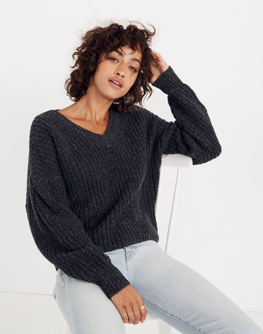 Pleat-Sleeve Pullover Sweater | Madewell