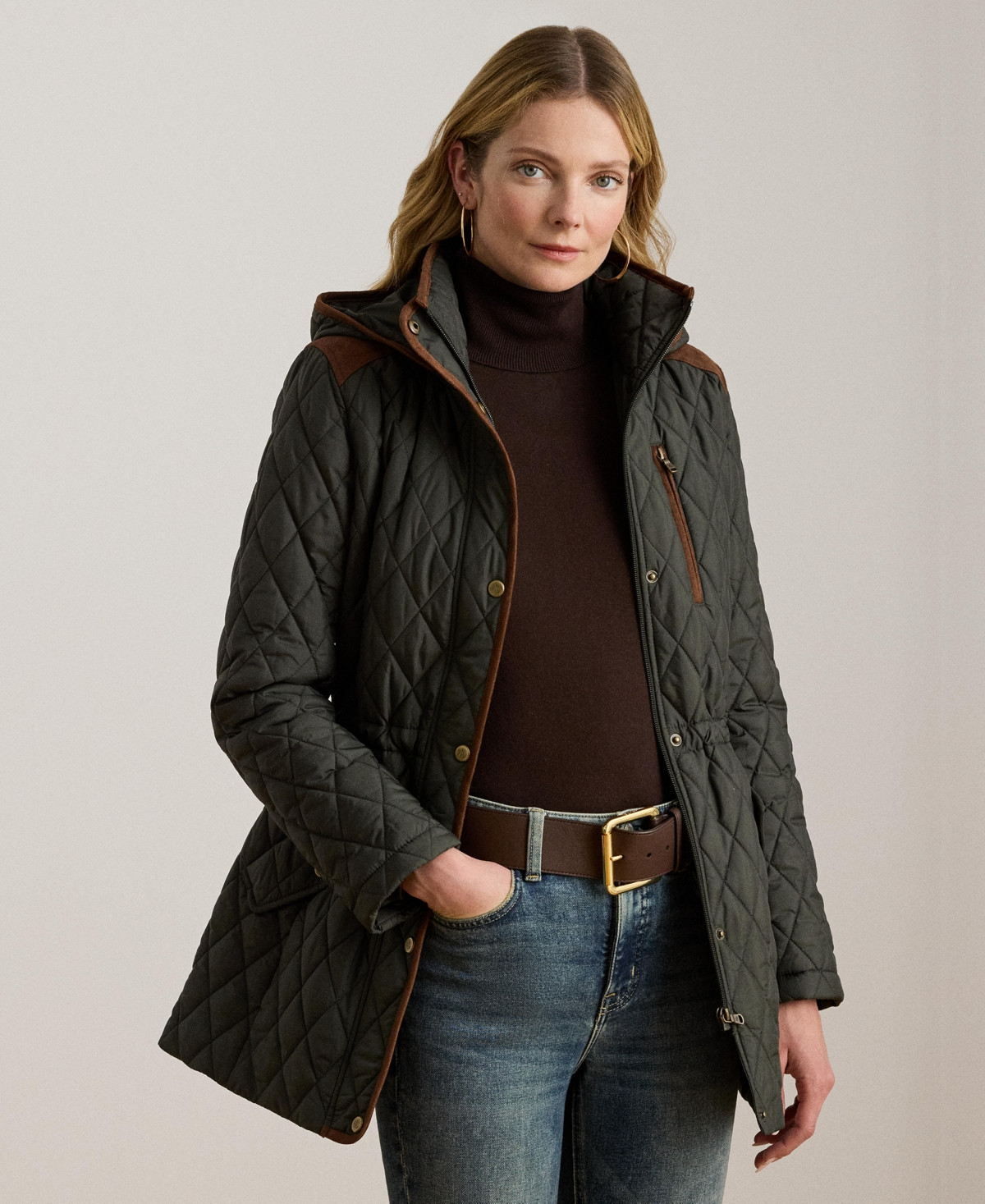Lauren Ralph Lauren Women's Hooded Anorak Quilted Coat - Litchfield Loden | Macy's