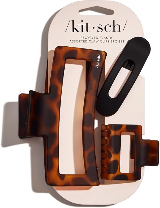 Kitsch Assorted Hair Clips for Women - Strong Hold Open Shaped Hair Claw Clips for Girls, Flat Cl... | Amazon (US)