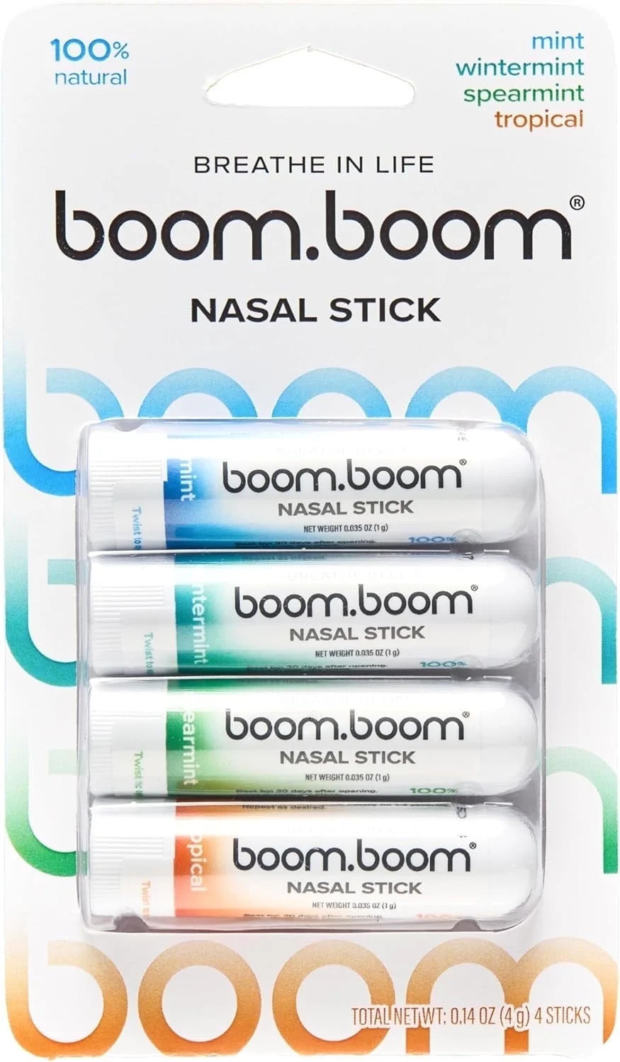 BoomBoom Nasal Stick (4 Pack) | Enhances Breathing + Boosts Focus | Provides Fresh Cooling Sensat... | Walmart (US)