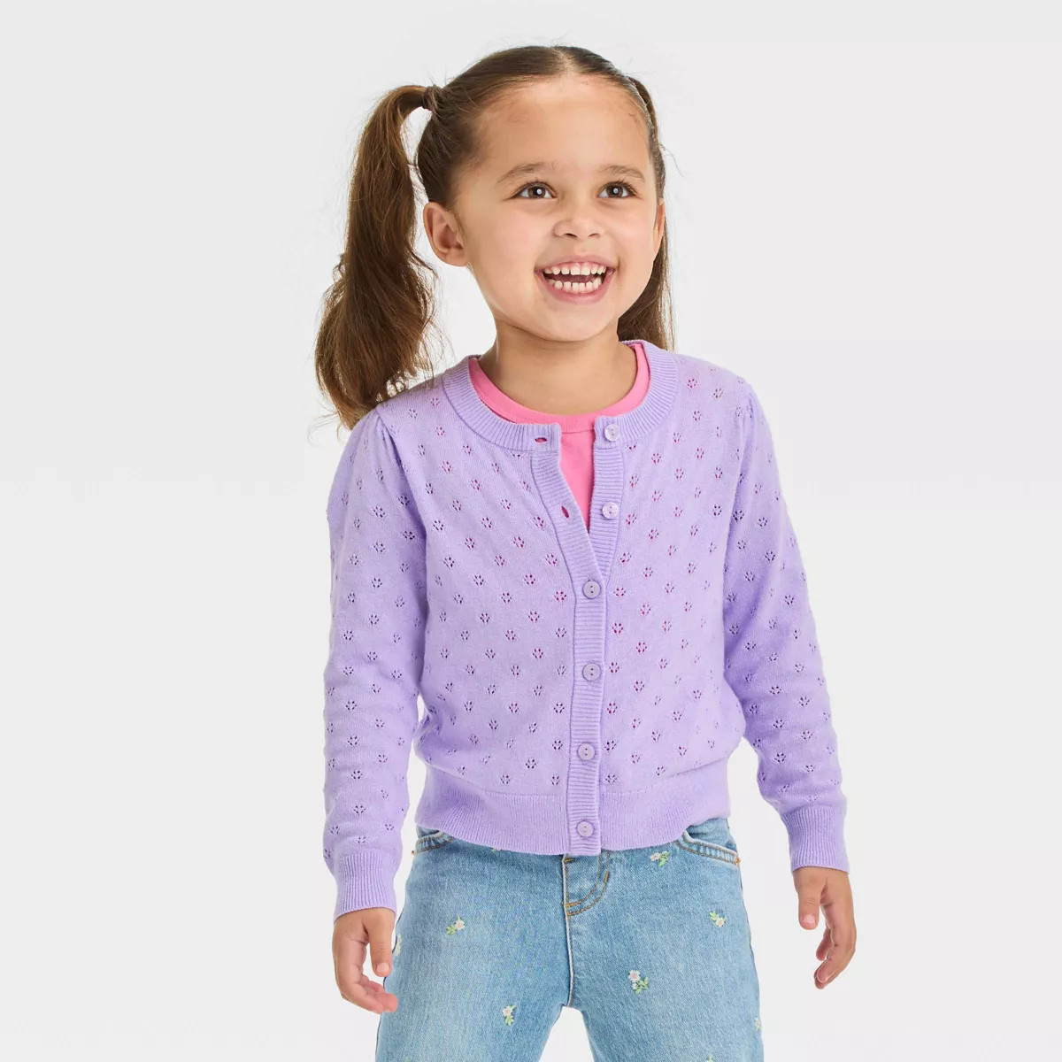 Toddler Girls' Cardigan - Cat & Jack™ Lavender | Target
