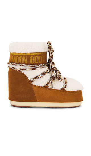 MOON BOOT Icon Low Shearling Boot in Brown. - size 36-38 | Revolve Clothing (Global)