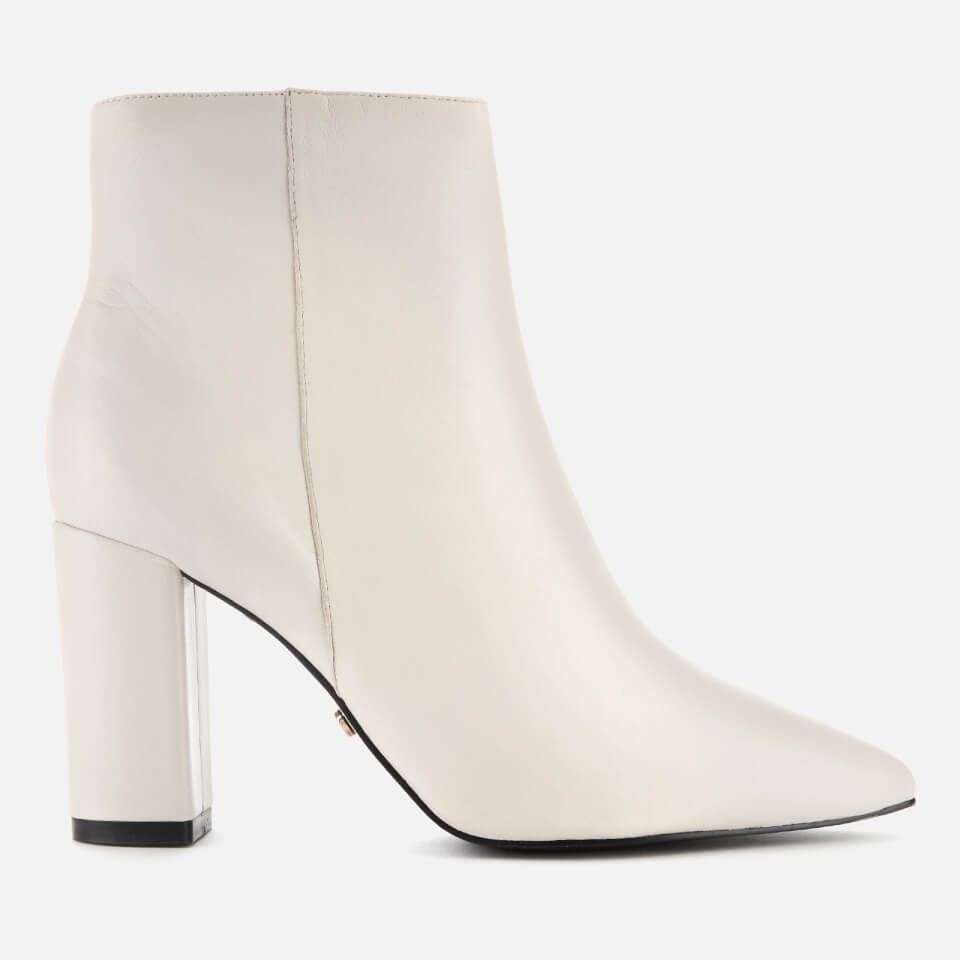 Dune Women's Otilia Leather Heeled Ankle Boots - White | Allsole (Global)