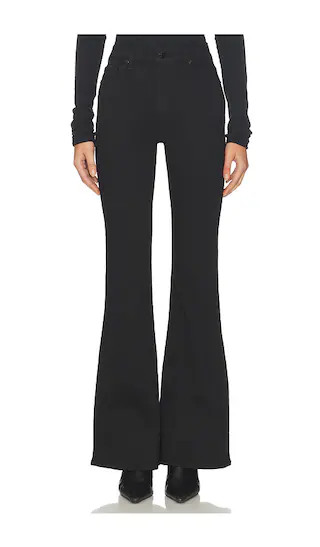 Kinsley Mid Rise Ultra Flare Jeans in Noir | Revolve Clothing (Global)