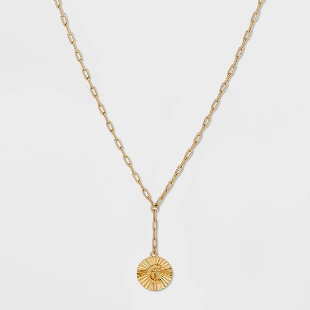 14K Gold Plated Initial Pendant Chain Necklace - A New Day™ Gold | Target