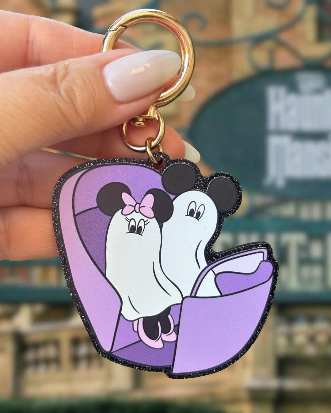 Ghost Mickey and Minnie Keychain | Haunted Mansion Keychain | Disney Bag Charm | Halloween Disney... | Etsy (Global)