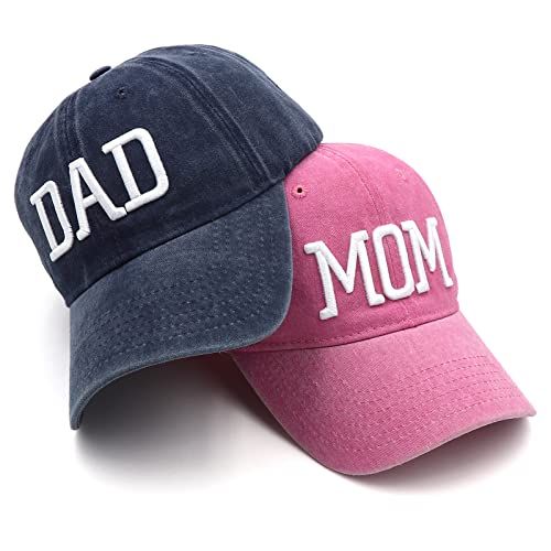 Hiwelove Mom and Dad Hats Fathers Day Mom Dad Gifts Hat Embroidered Adjustable Baseball Caps Gift... | Amazon (US)