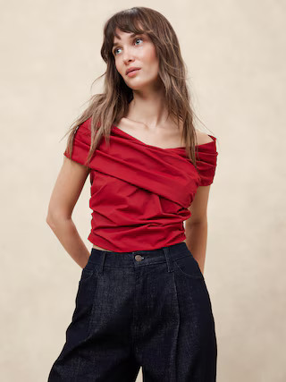 Taffeta Cropped Top | Banana Republic Factory