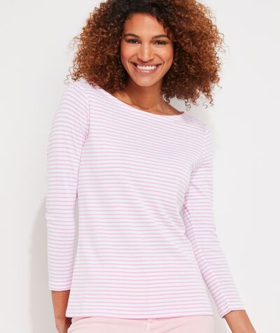 Striped Simple Boatneck Long-Sleeve Tee | vineyard vines