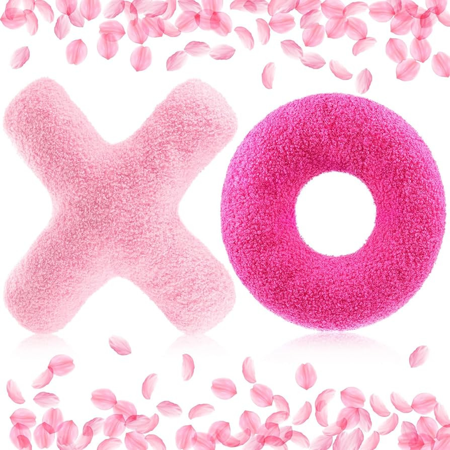 Galentines Day Decorations, XO Pillows Valentines XO Shaped Pillows Cute Throw Pillows Hot Pink P... | Amazon (US)