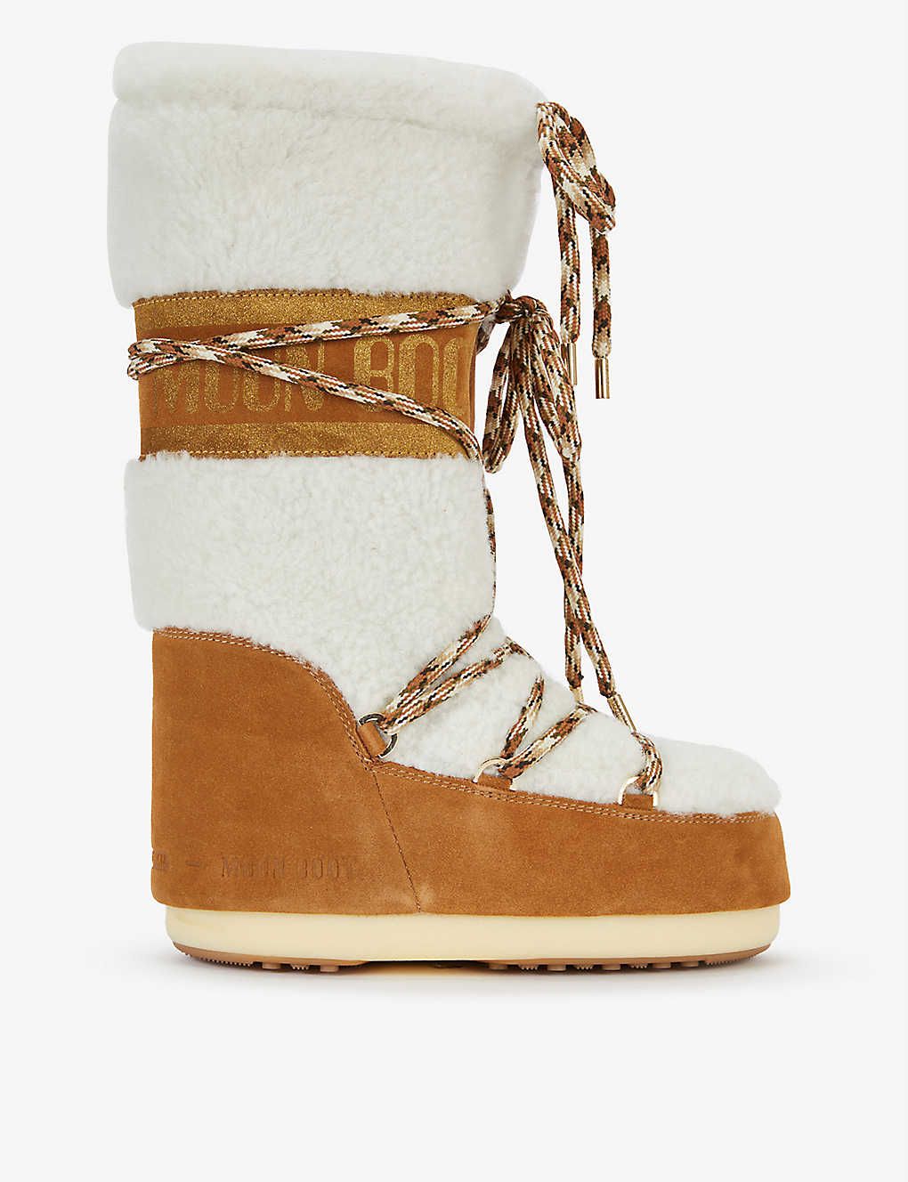 Logo-embossed shearling boots | Selfridges