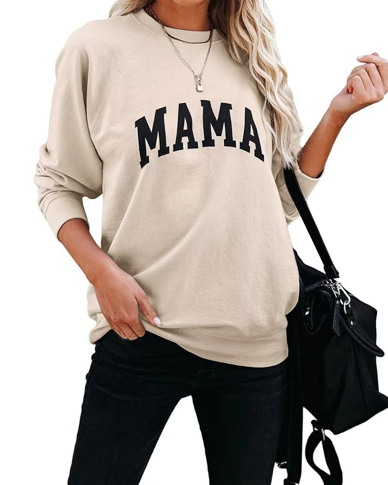 Dressmine Women’s Casual Long Sleeve Mama Sweatshirts Knit Loose Graphic Crewneck Pullover Mom ... | Amazon (US)