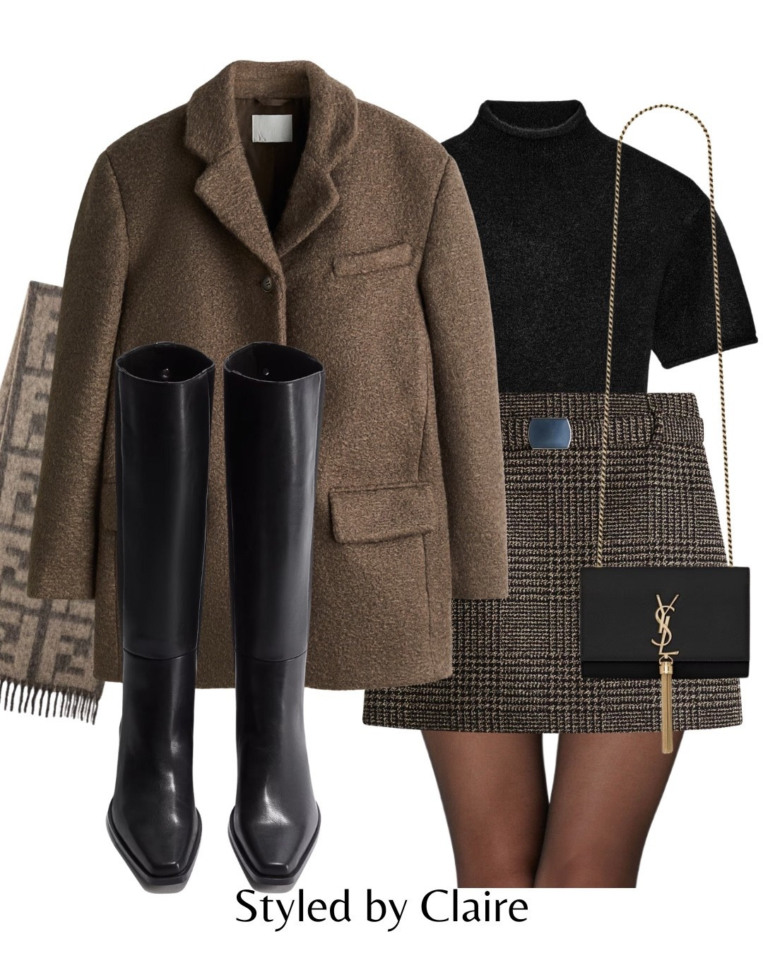 BRUSHED BLAZERS🤎
Tags: H&M oversized wool coat brown knee high boots leather heeled heel checked mini skirt turtleneck knit top Zara ysl bag fashion autumn winter transitional inspo outfit ideas chic women’s style city break Paris capsule wardrobe office work wear conference 

#LTKstyletip #LTKworkwear #LTKautumn