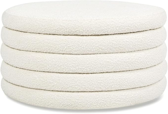 Jennifer Taylor Home Fuji 36" Upholstered Boucle Round Storage Ottoman | Amazon (US)