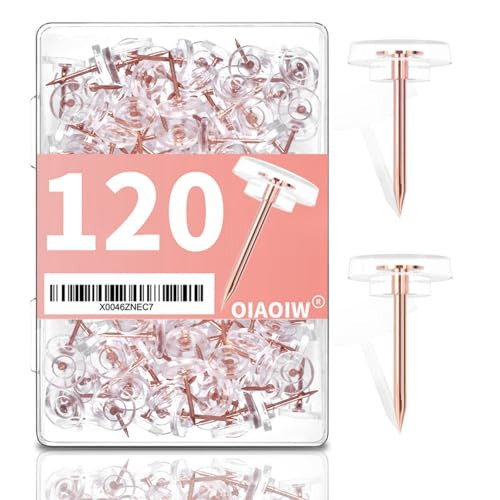 120 PCS Flat Rose Gold Push Pins for Wall Thumb Tacks for Walls Flat thumbtacks Push pin for Bulletin Board Shadow Box Display Thumbtack for Cork Board | Amazon (US)
