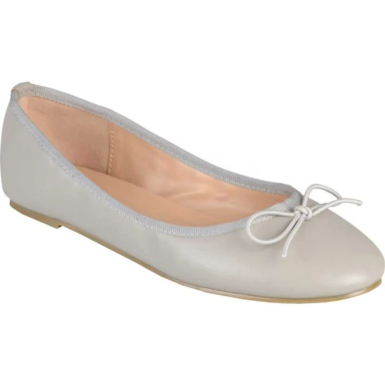 Women's Journee Collection Vika2 Ballet Flat Grey Faux Leather 6.5 M | Walmart (US)