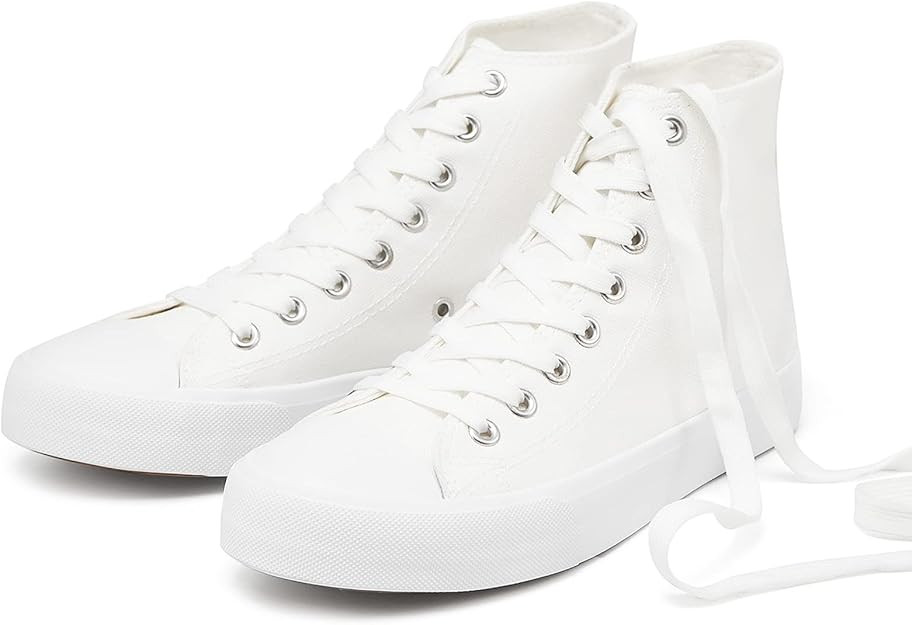 Womens High Top Canvas Sneakers Classic Canvas Shoes Casual Shoes for Walking… | Amazon (US)