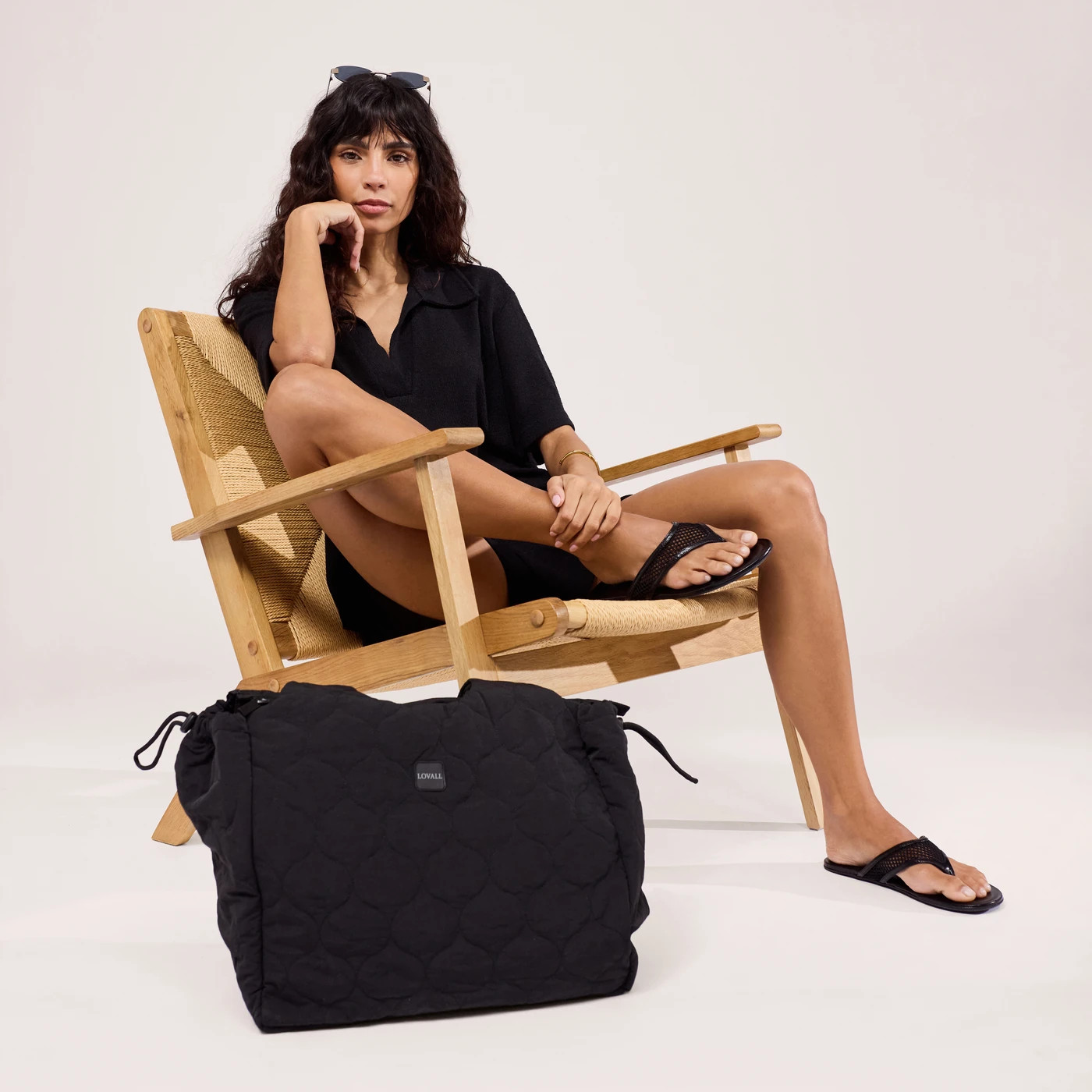 Lightweight Collared Knit Set | Black | LOVALL