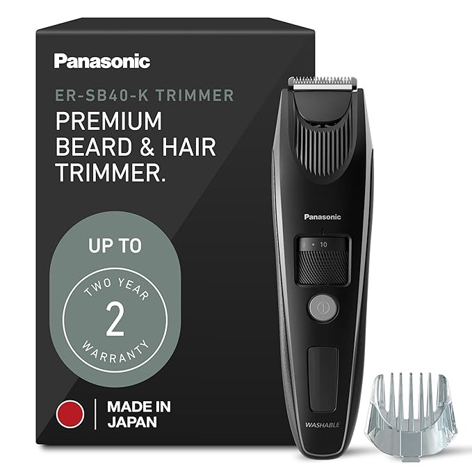 Panasonic Beard Trimmer for Men Cordless Precision Power Hair Clipper with Comb Attachment, 19 Ad... | Amazon (US)
