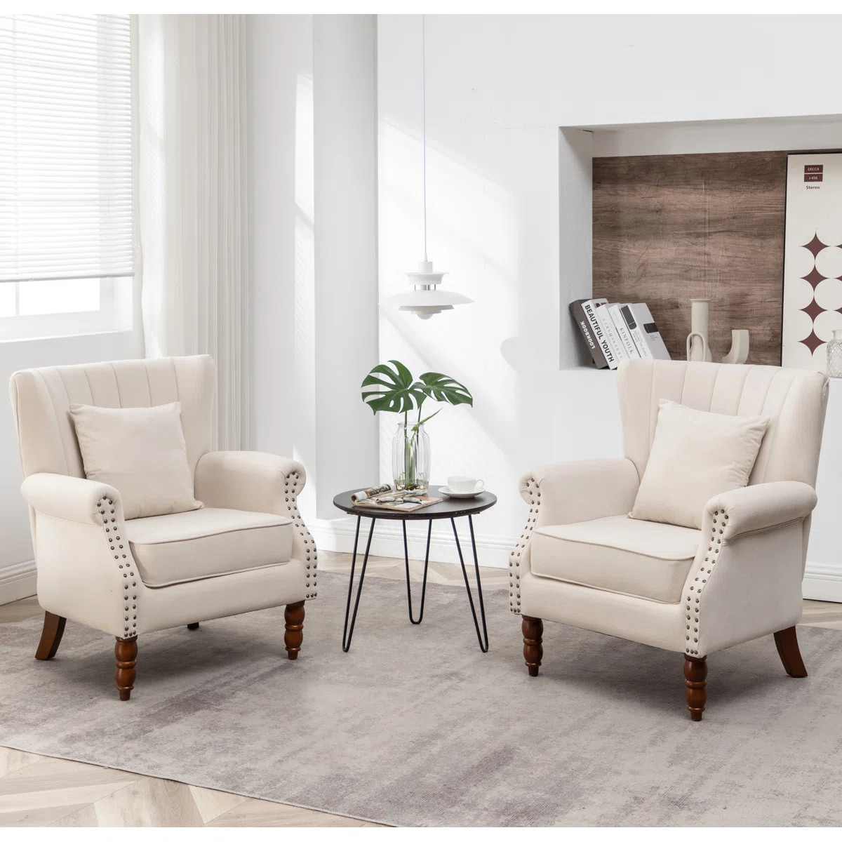Edelman Upholstered Wingback Chair (Set of 2) | Wayfair North America