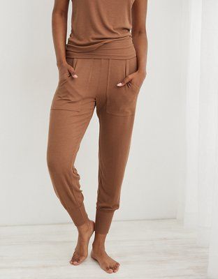 Aerie Real Soft® Ribbed Foldover Jogger | Aerie