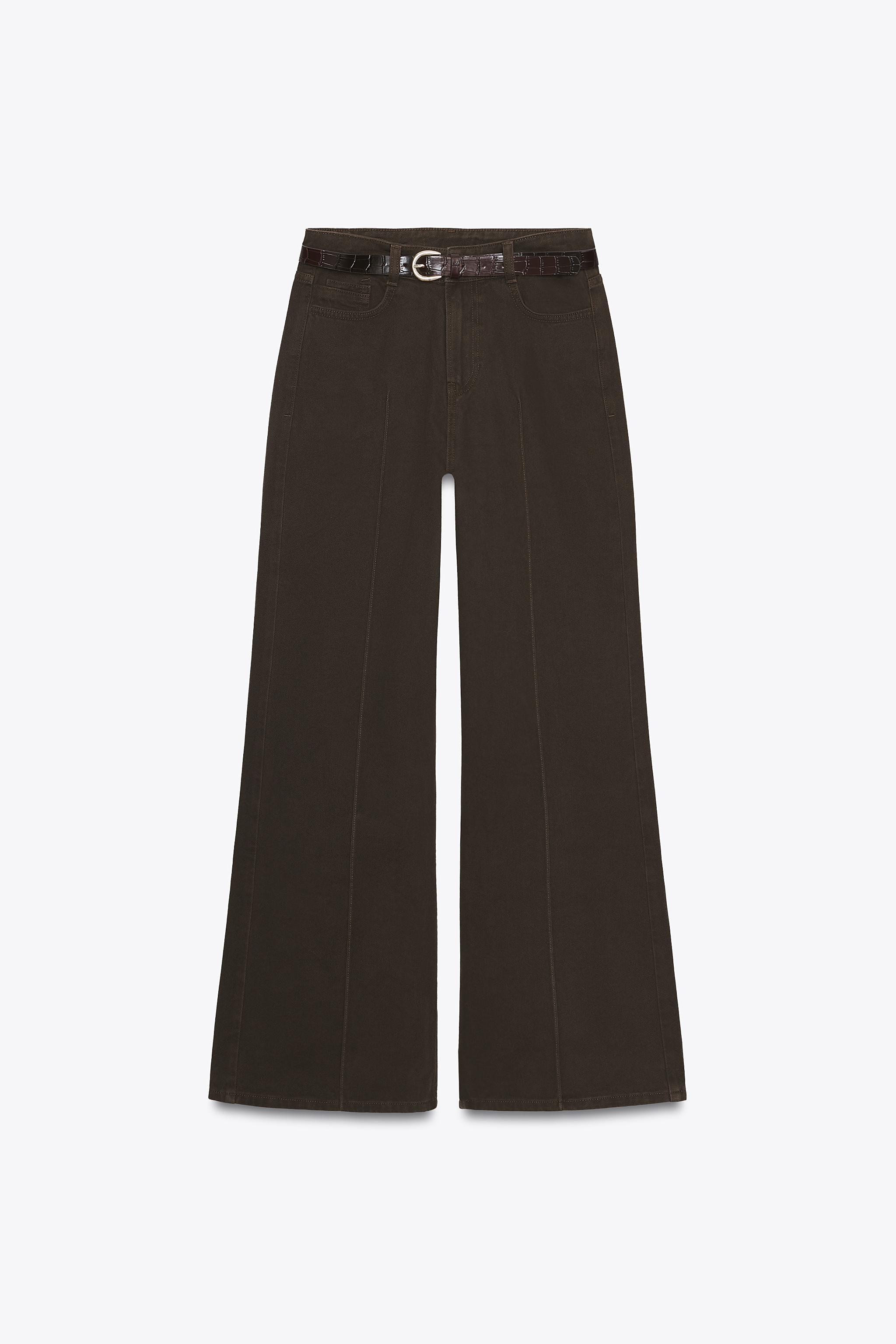 Z1975 HIGH-WAIST WIDE-LEG BELTED JEANS | Zara UK