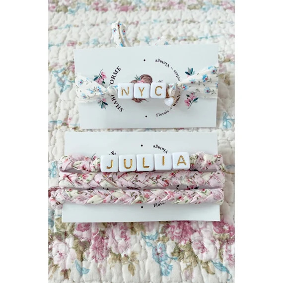 Bespoke Gold Lettering Letter Word / Name Bracelet or Anklet  - Etsy | Etsy (US)