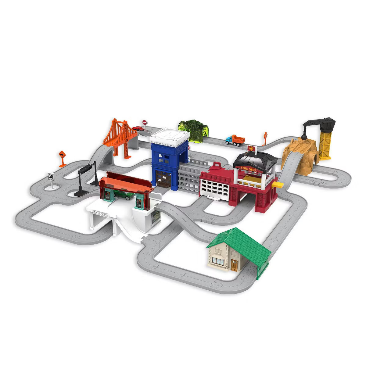 DRIVEN – Truck Playset with Fire Station – Build-A-City - 140pc | Target