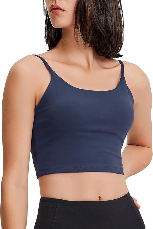 Lemedy Women Padded Sports Bra Fitness Workout Running Shirts Yoga Tank Top | Amazon (US)