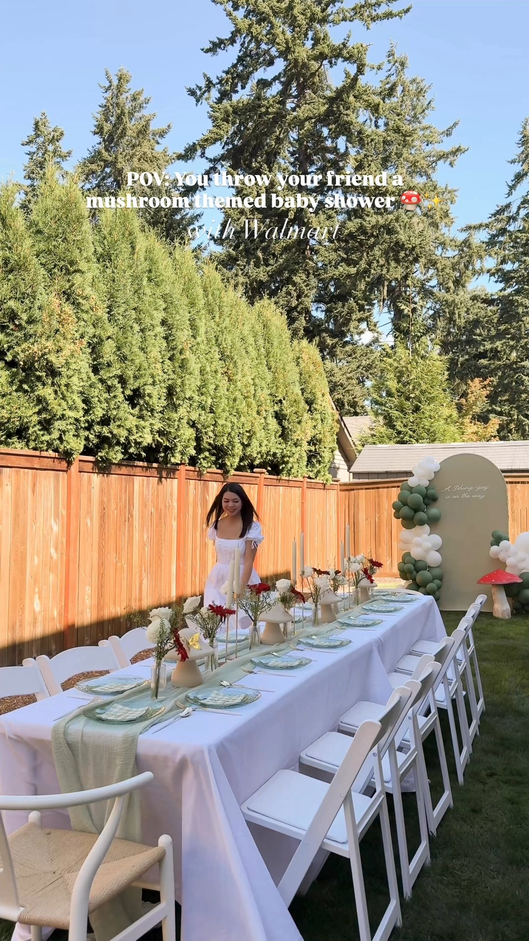 A little Phung-guy is on the way! How cute did this mushroom themed baby shower turn out?! So happy I was able to put this party together for our mama-to-be.
There's not a lot of mushroom decor out here but l was able to find everything from @walmart with Express Delivery! #babyshowerparty #mushroomtheme

bud vases, Sage green tablecloth, plastic plate, mushroom lamp, artificial baby’s breath flower pick, ballon arch kit, plaid cocktail napkins, home finds, paper lanterns, butterfly wall decals, tablevcloth, arch stand, corset white dress, chairs, tables, candles, candle holder

#LTKSeasonal #LTKParties #LTKHome