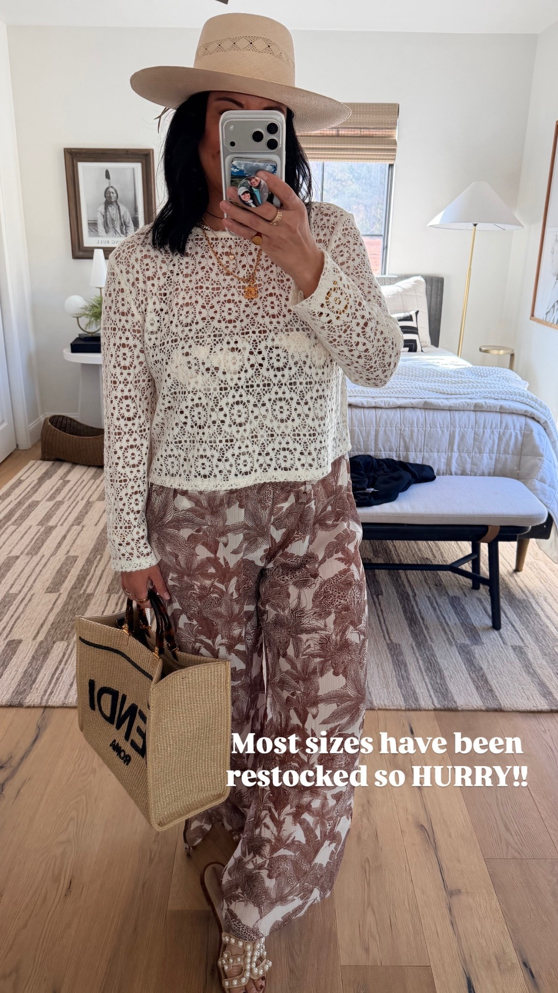 Top size large, bottoms size medium (they run oversized), swimsuit size large. 

#LTKSeasonal #LTKTravel #LTKOver40