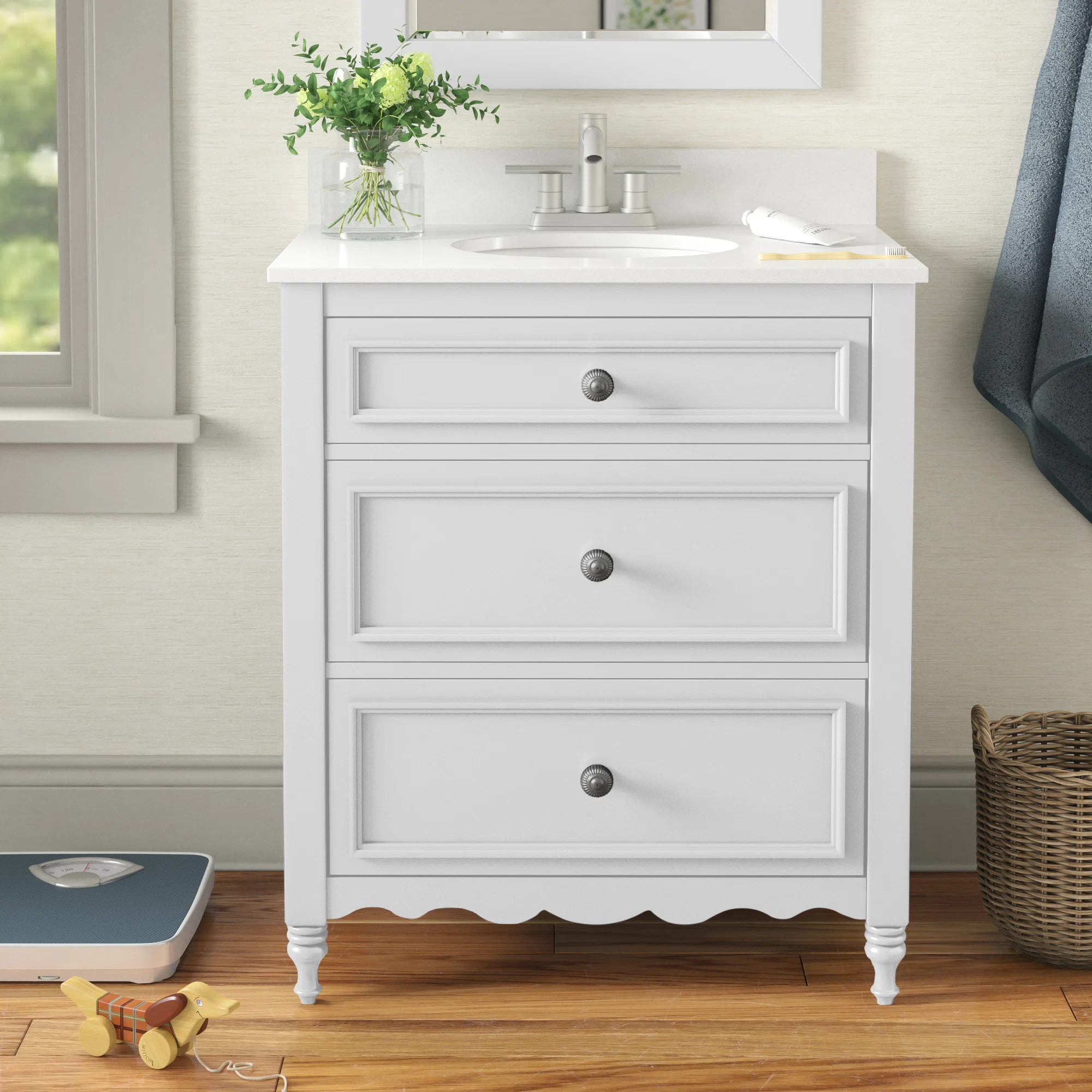 Bragenham 29.88'' Free-standing Single Bathroom Vanity with Ceramic Vanity Top | Wayfair North America
